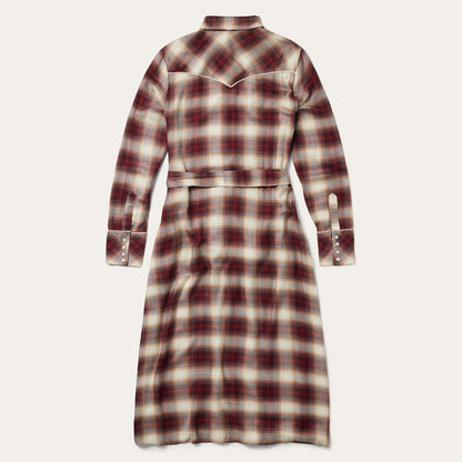 Black Cherry Plaid Shirt Dress