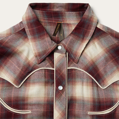 Black Cherry Plaid Shirt Dress