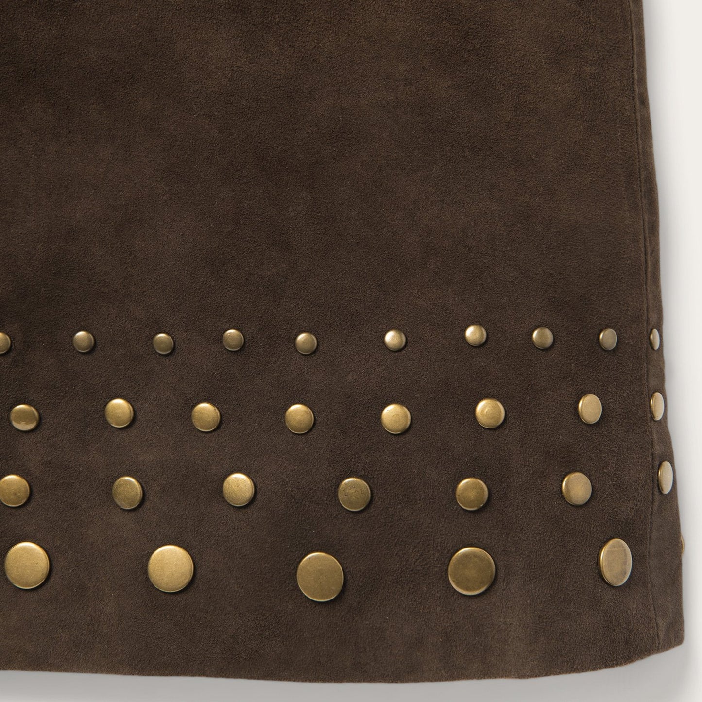 Lamb Suede Skirt with Nailheads