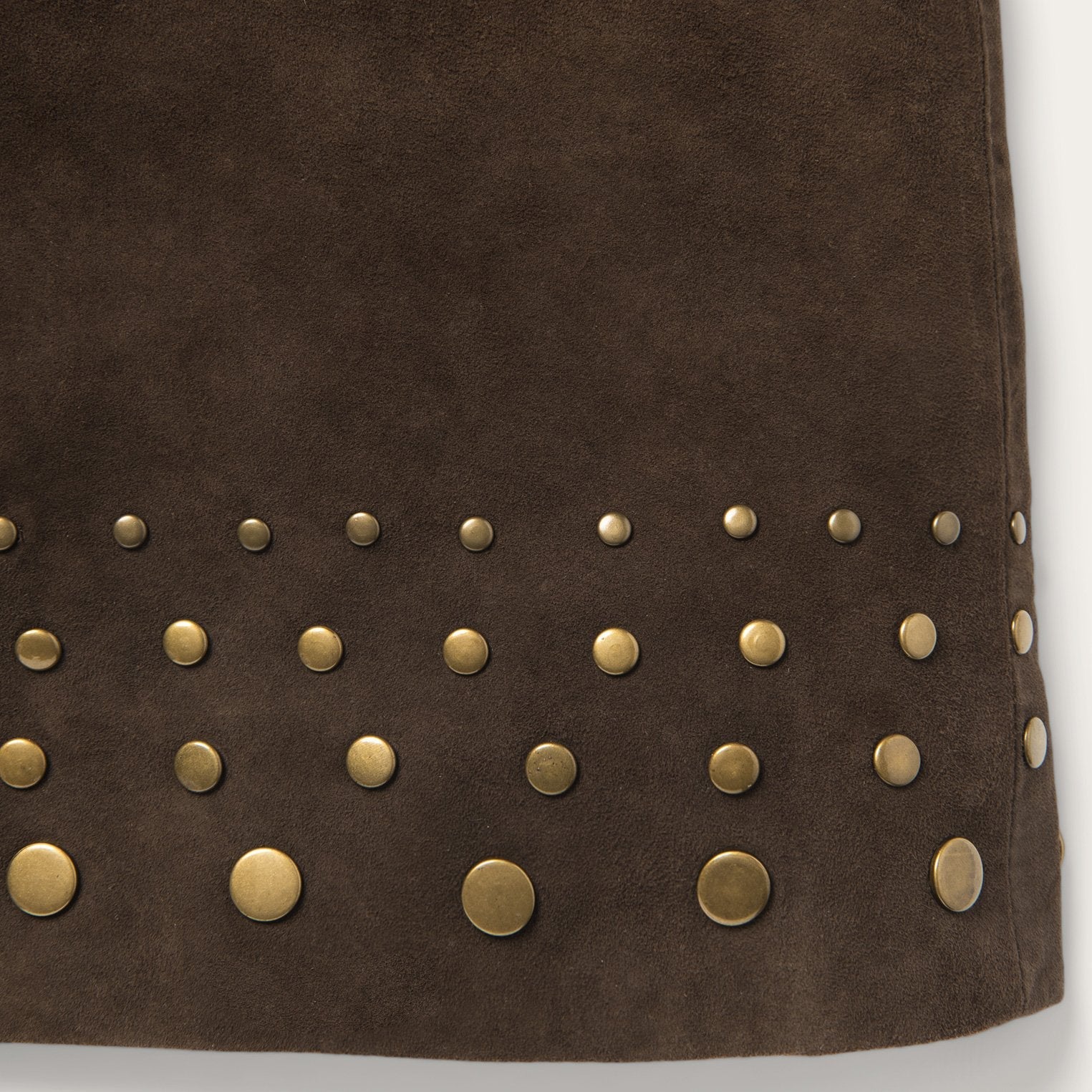 Lamb Suede Skirt with Nailheads