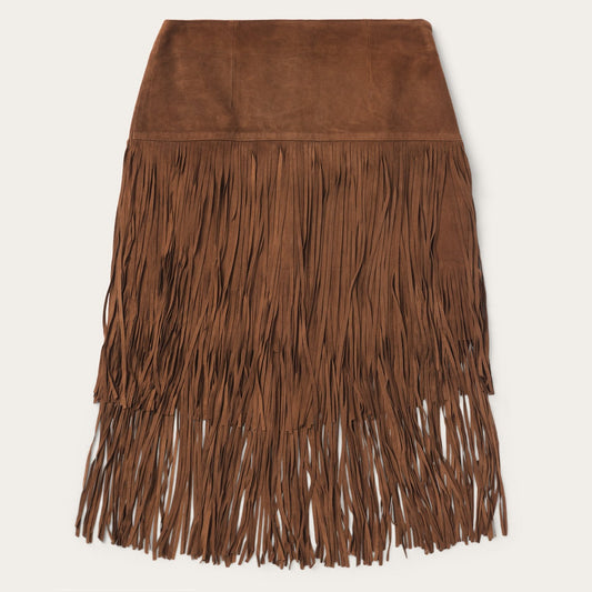 Suede Fringed Skirt