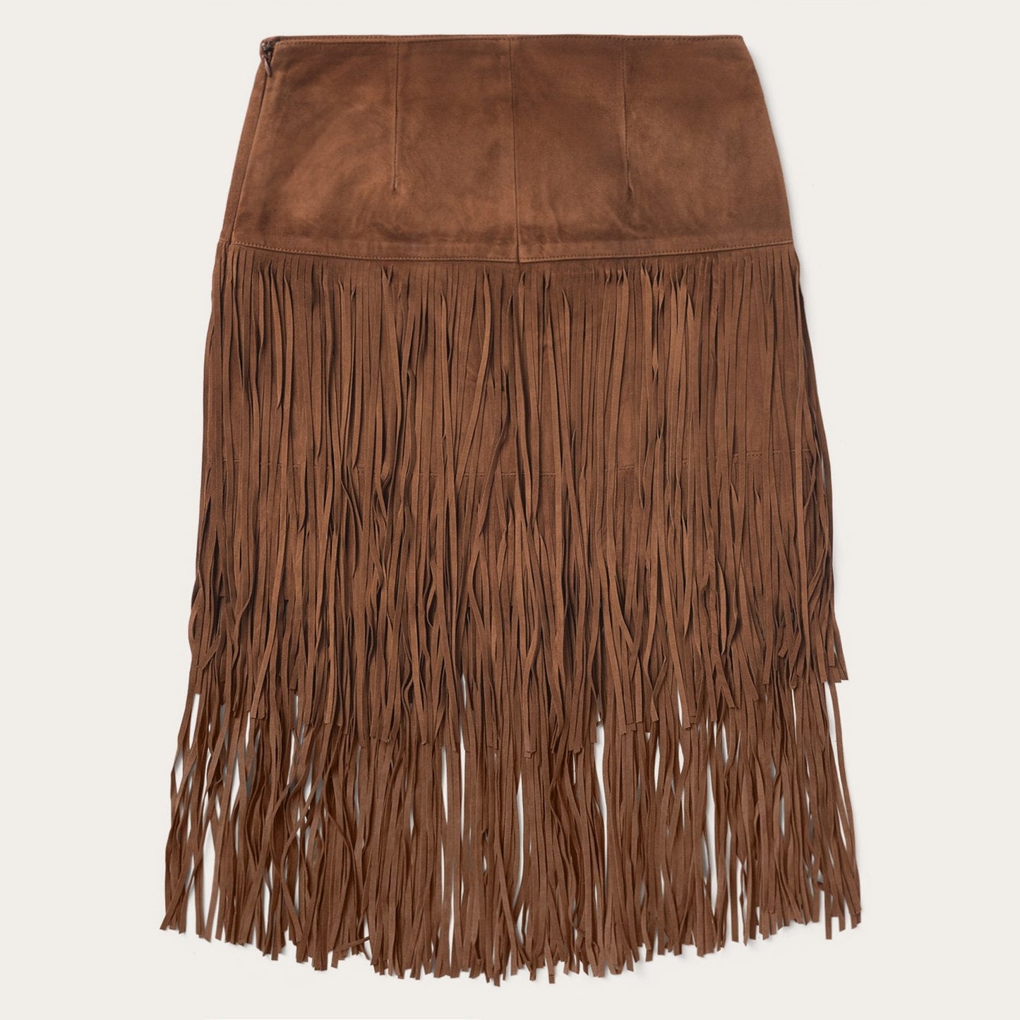 Suede Fringed Skirt