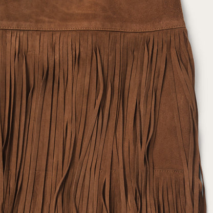 Suede Fringed Skirt