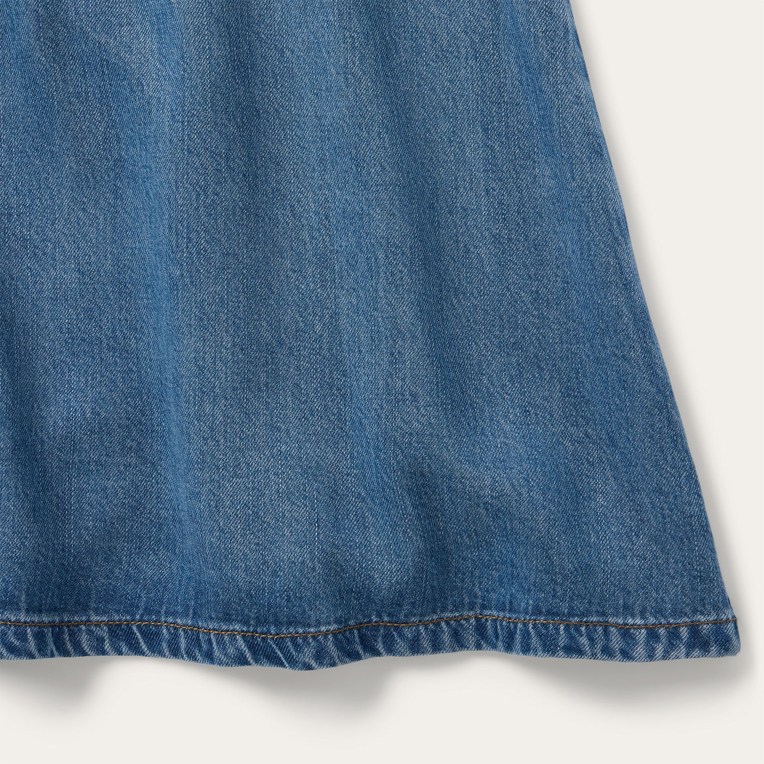 A-Line Piped Denim Skirt