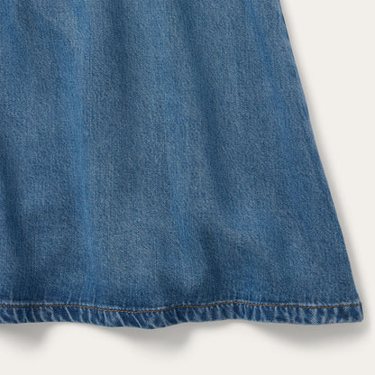 A-Line Piped Denim Skirt