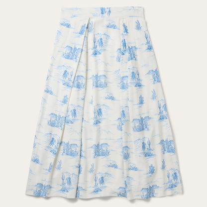 Indigo Trail Print Skirt
