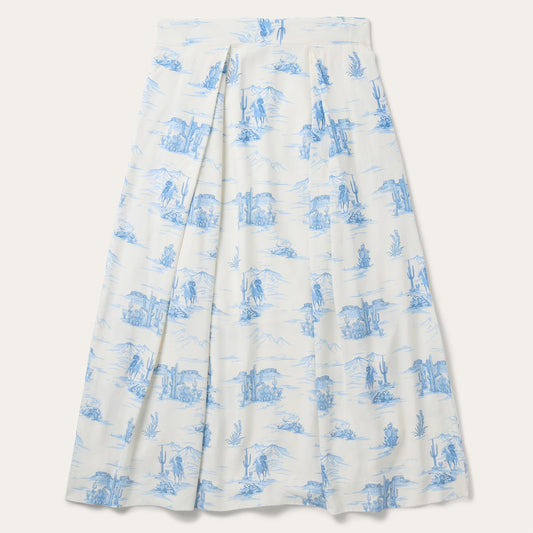 Indigo Trail Print Skirt