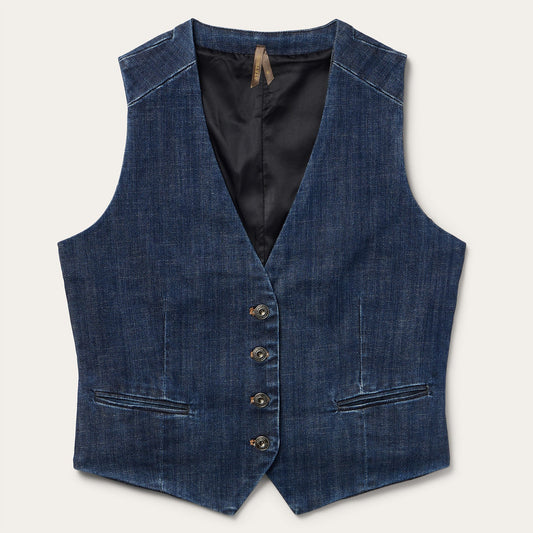 Dark Wash Stretch Denim Vest