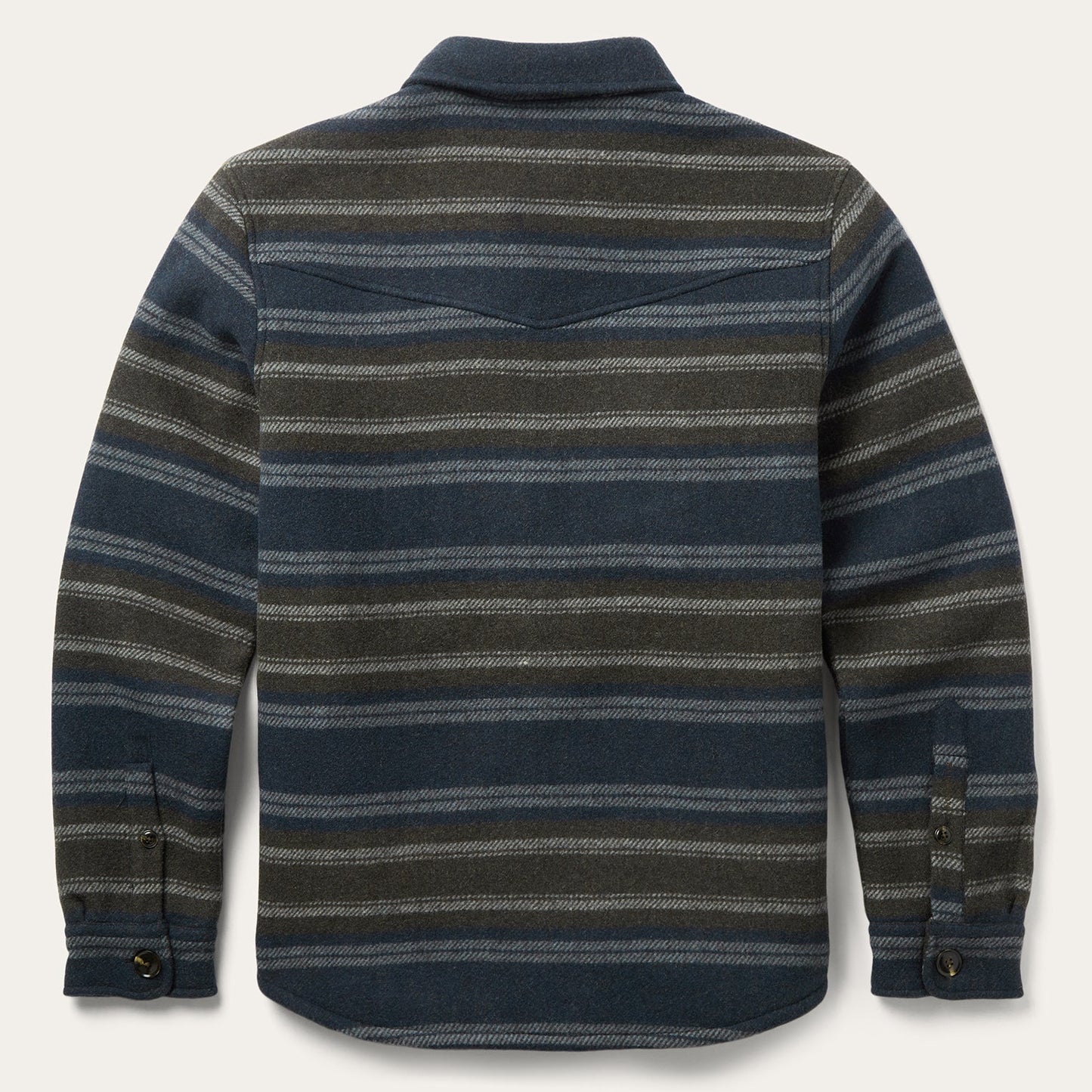 Wool Blend Stripe Shirt Jacket