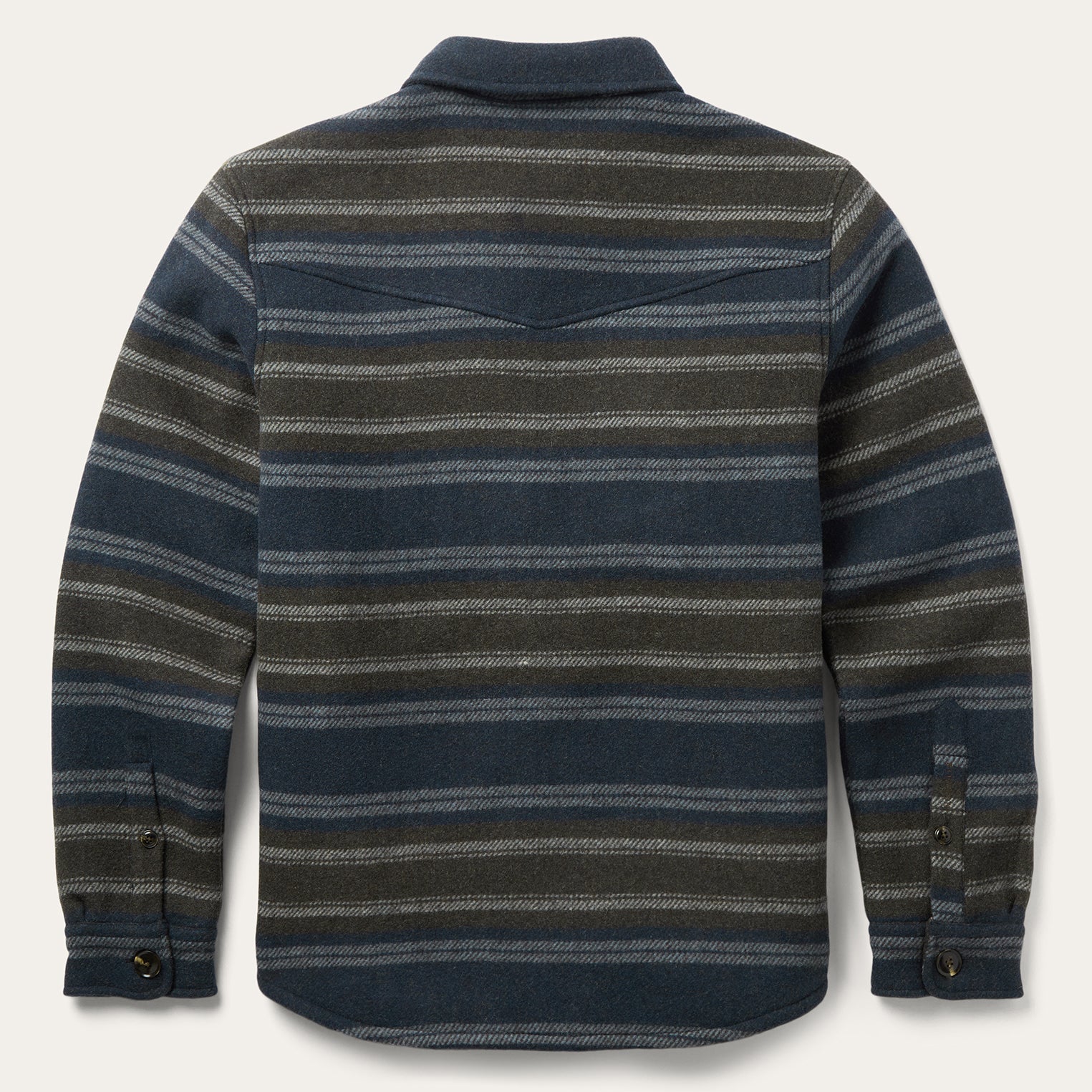 Wool Blend Stripe Shirt Jacket