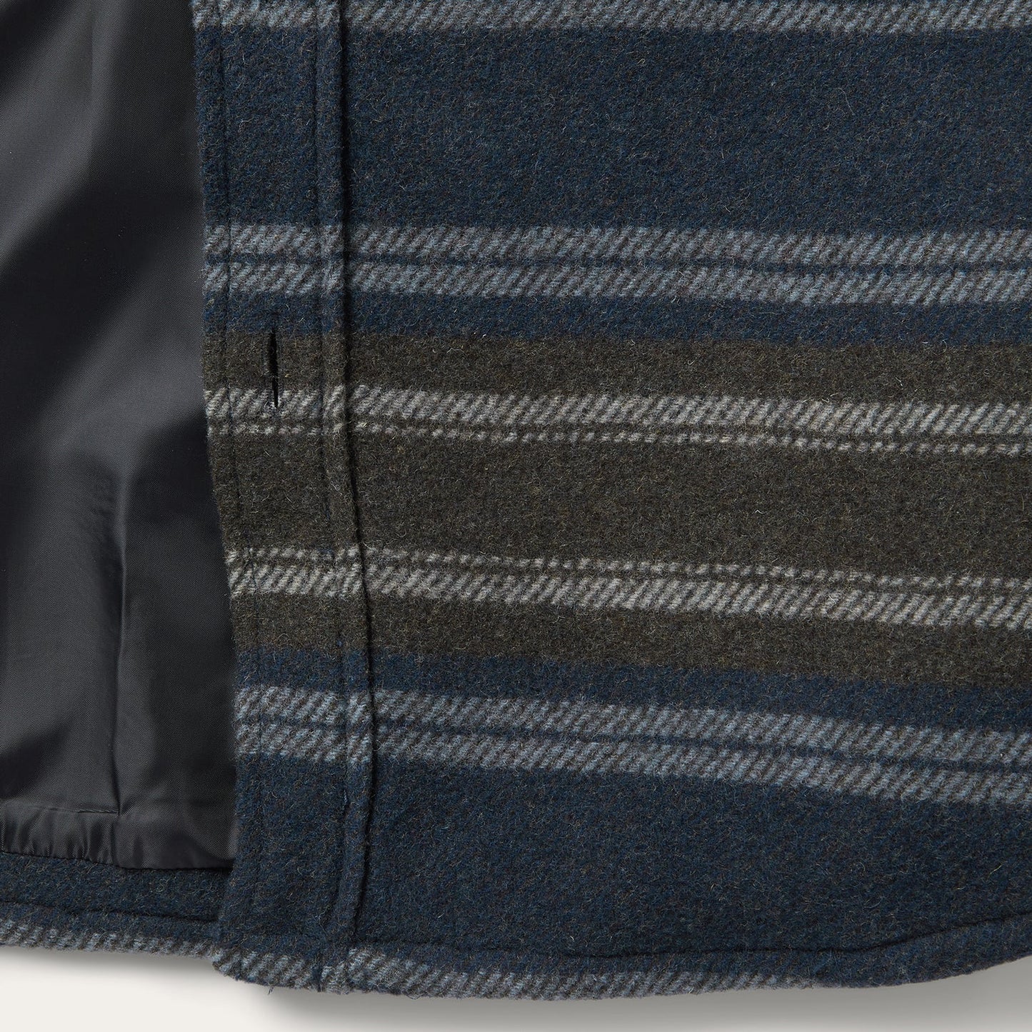 Wool Blend Stripe Shirt Jacket