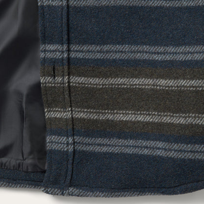 Wool Blend Stripe Shirt Jacket