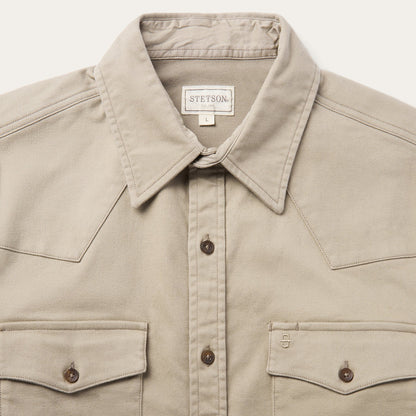 Brushed Twill Lined Shirt Jacket