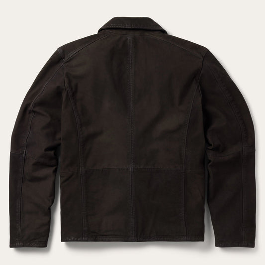 Zip Front Suede Leather Jacket