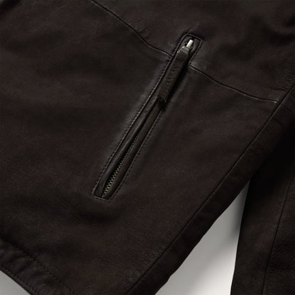 Zip Front Suede Leather Jacket