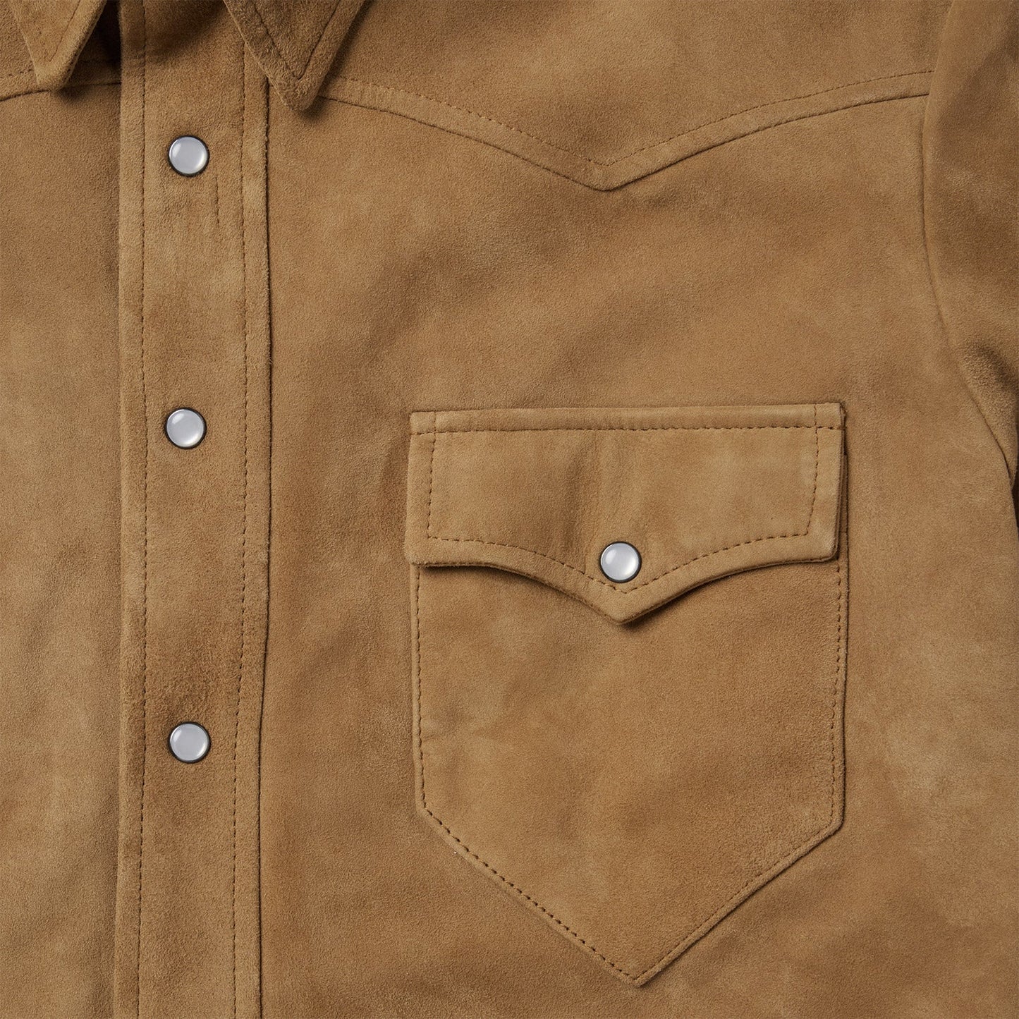 Suede Leather Shirt Jacket
