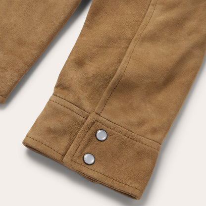 Suede Leather Shirt Jacket