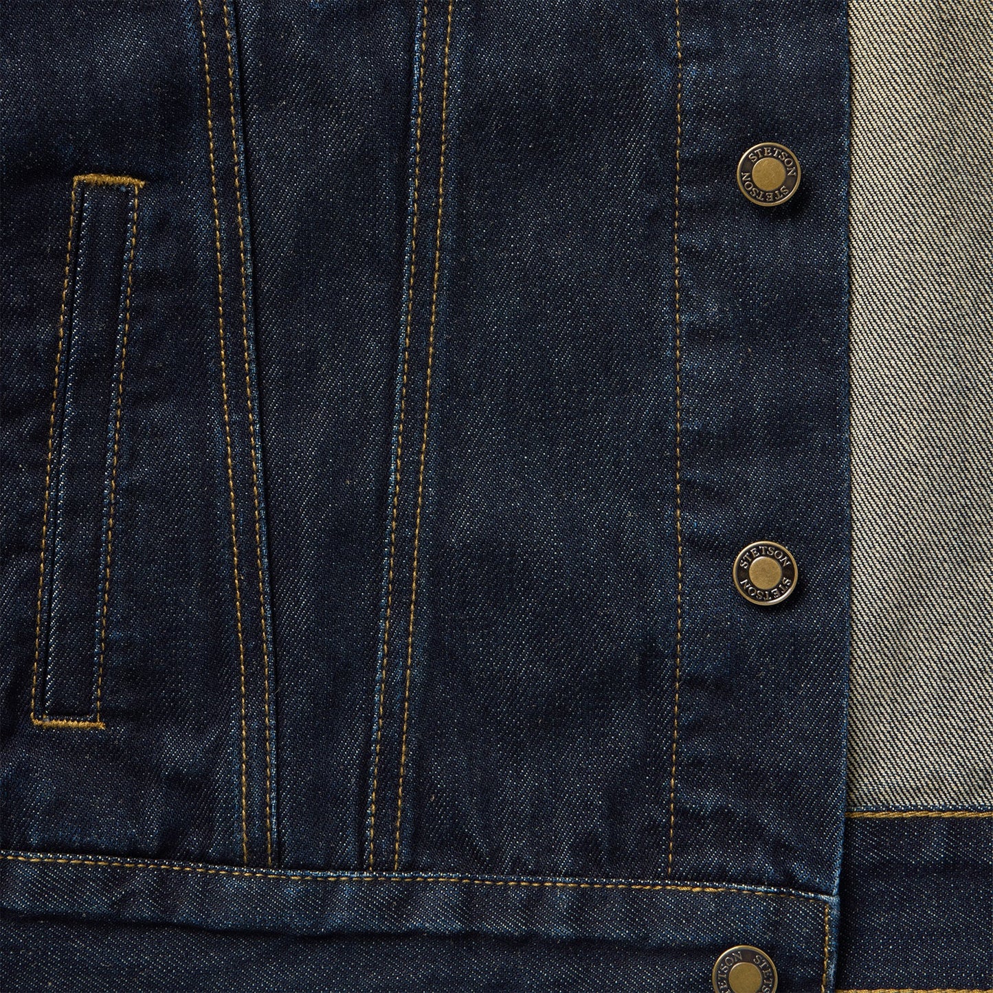 Suede Collar Raw Denim Jacket