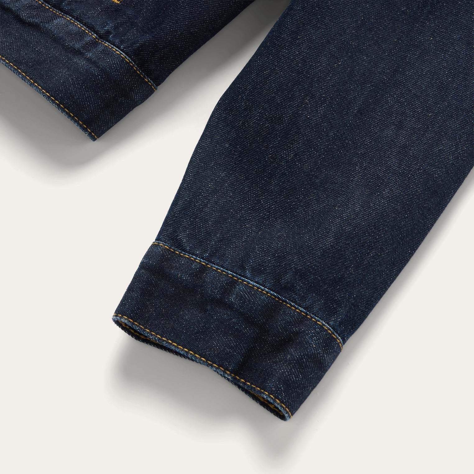 Suede Collar Raw Denim Jacket