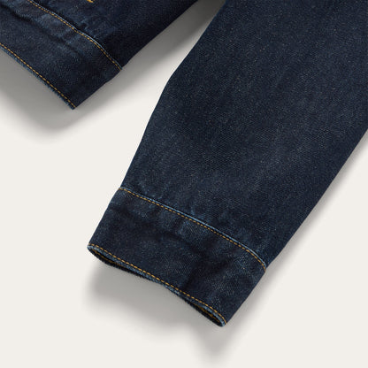 Suede Collar Raw Denim Jacket