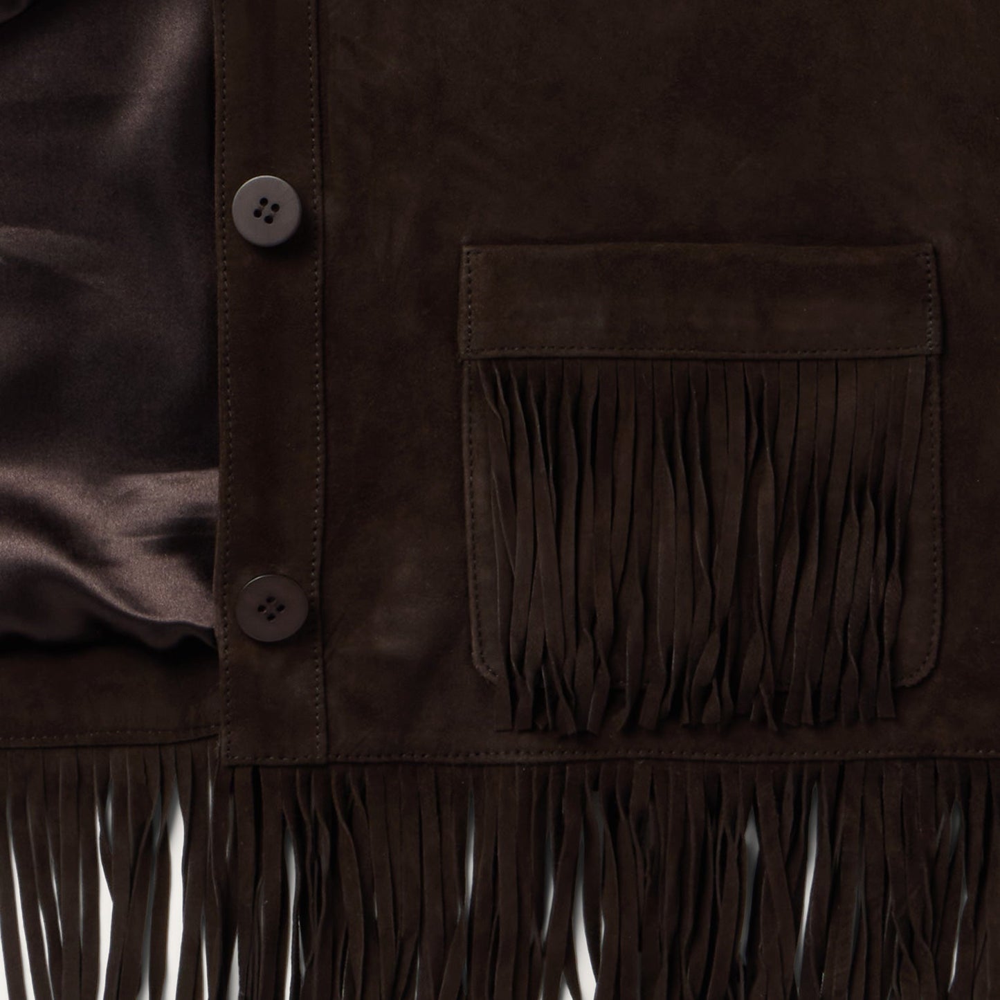 Two Pocket Fringe Suede Jacket
