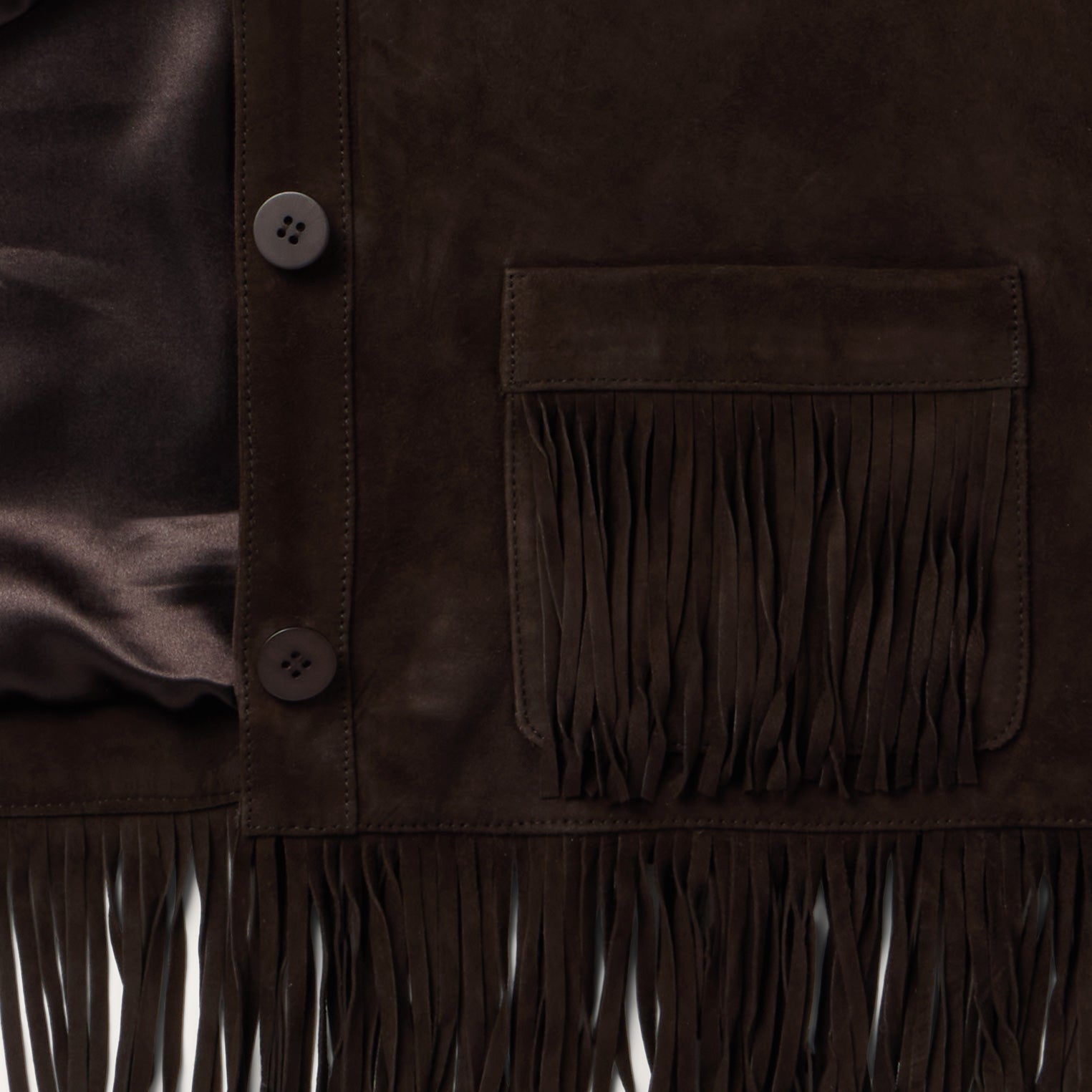 Two Pocket Fringe Suede Jacket