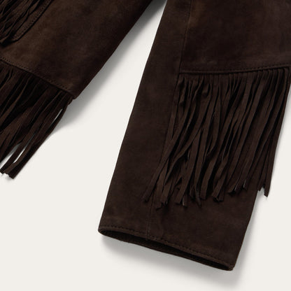 Two Pocket Fringe Suede Jacket