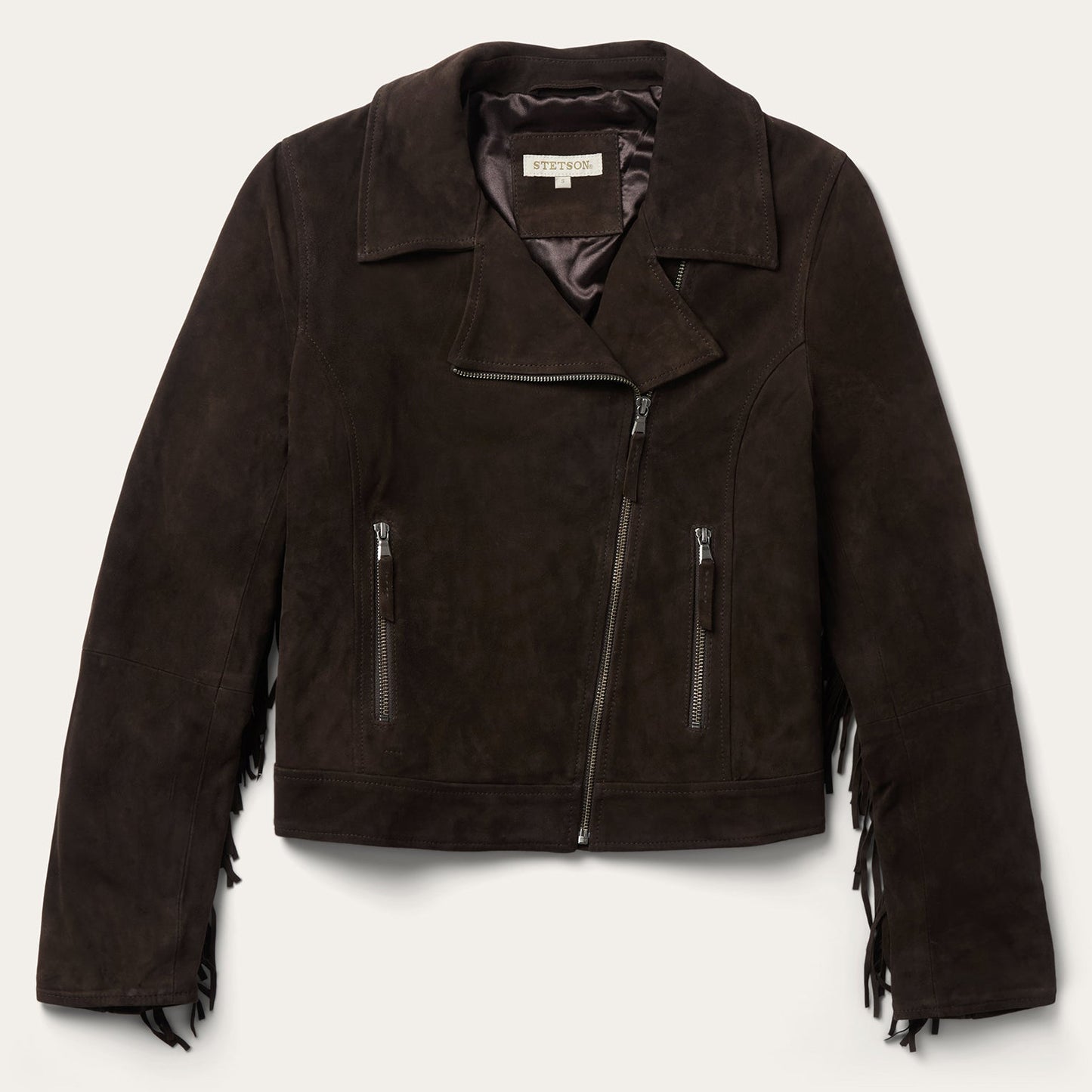 Suede Fringe Motorcycle Jacket