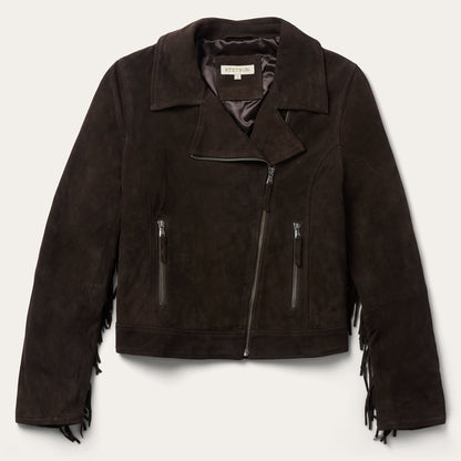 Suede Fringe Motorcycle Jacket