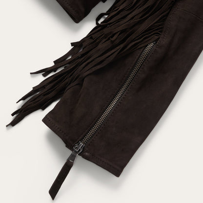 Suede Fringe Motorcycle Jacket