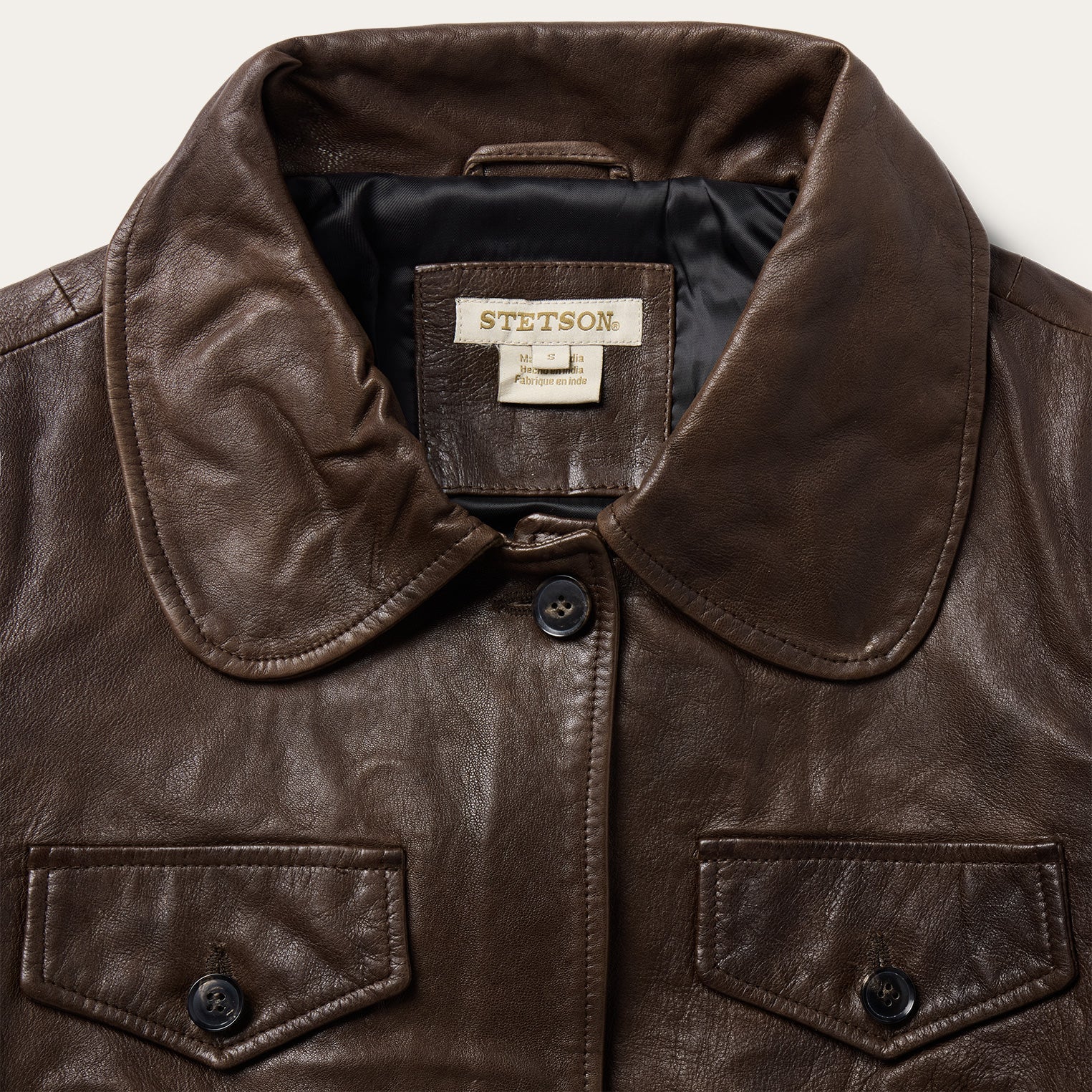 Lamb Leather Cropped Jacket