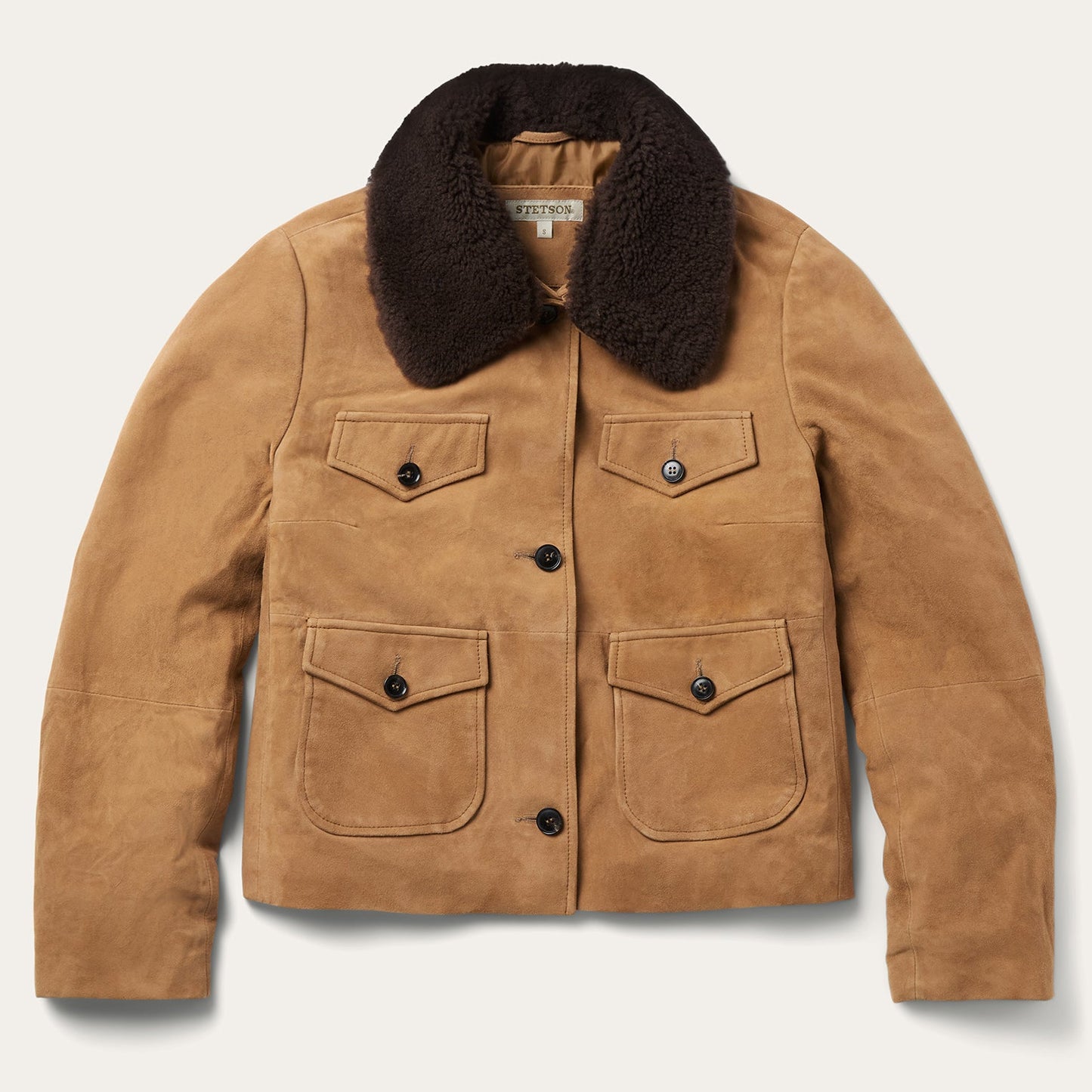 Suede Shearling Cropped Jacket