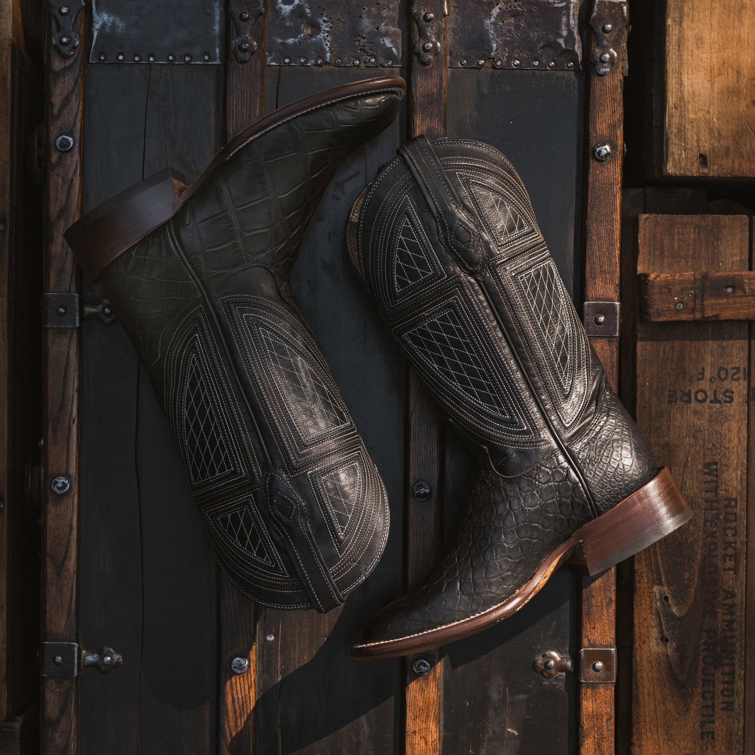 Black Falls Alligator Cowboy Boot