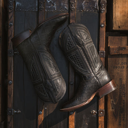 Black Falls Alligator Cowboy Boot