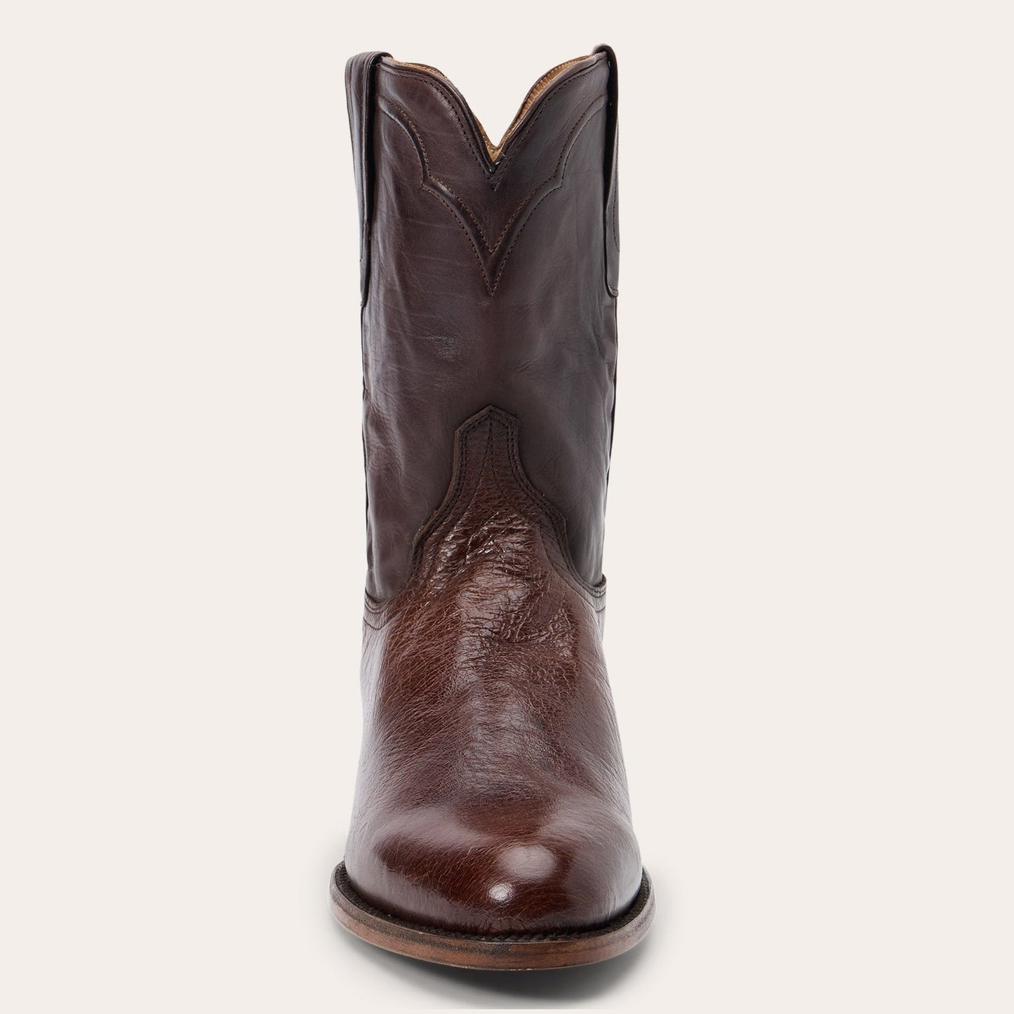 Clay Smooth Ostrich Roper Boots
