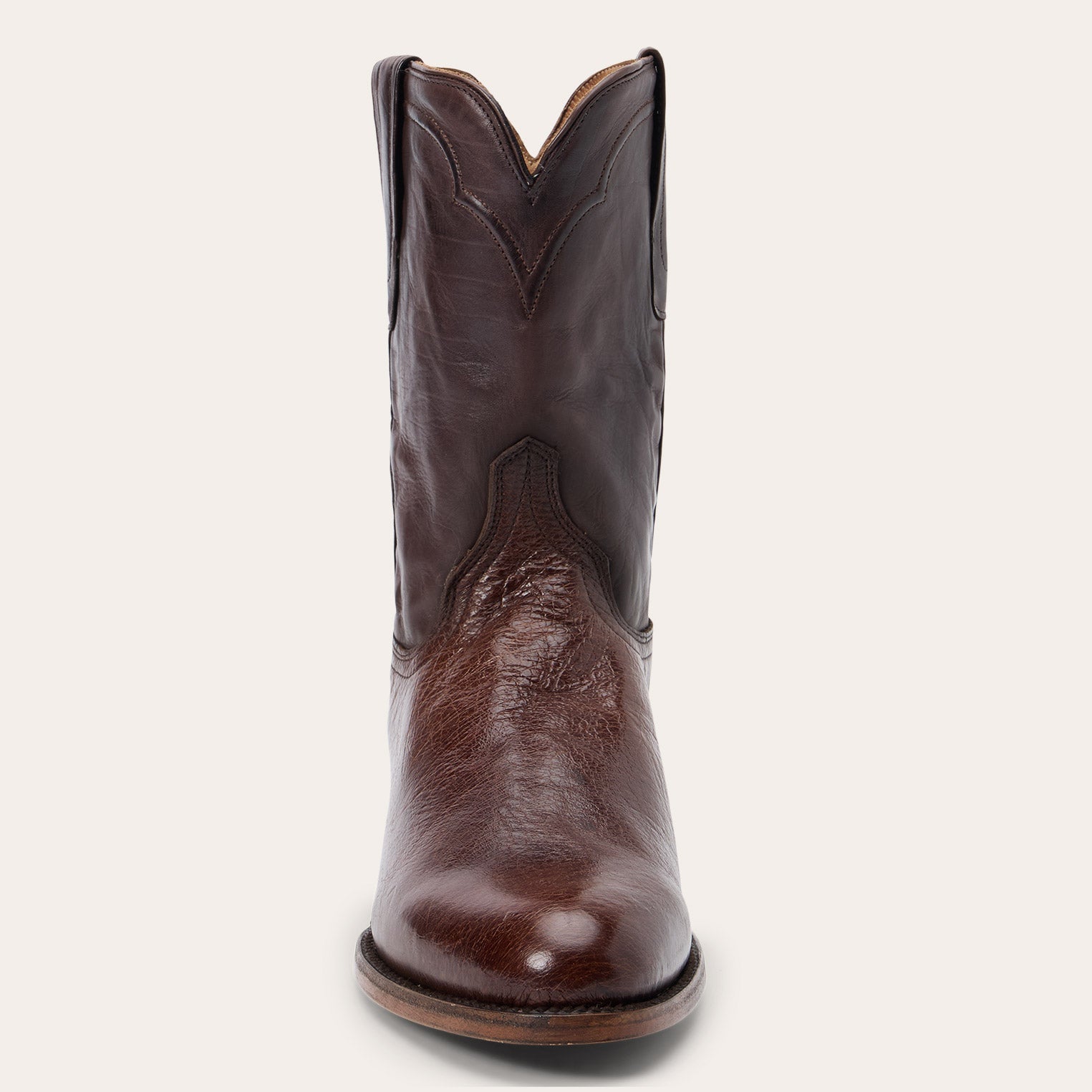 Clay Smooth Ostrich Roper Boots
