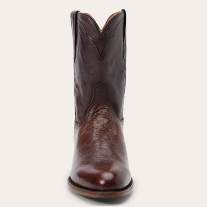 Clay Smooth Ostrich Roper Boots