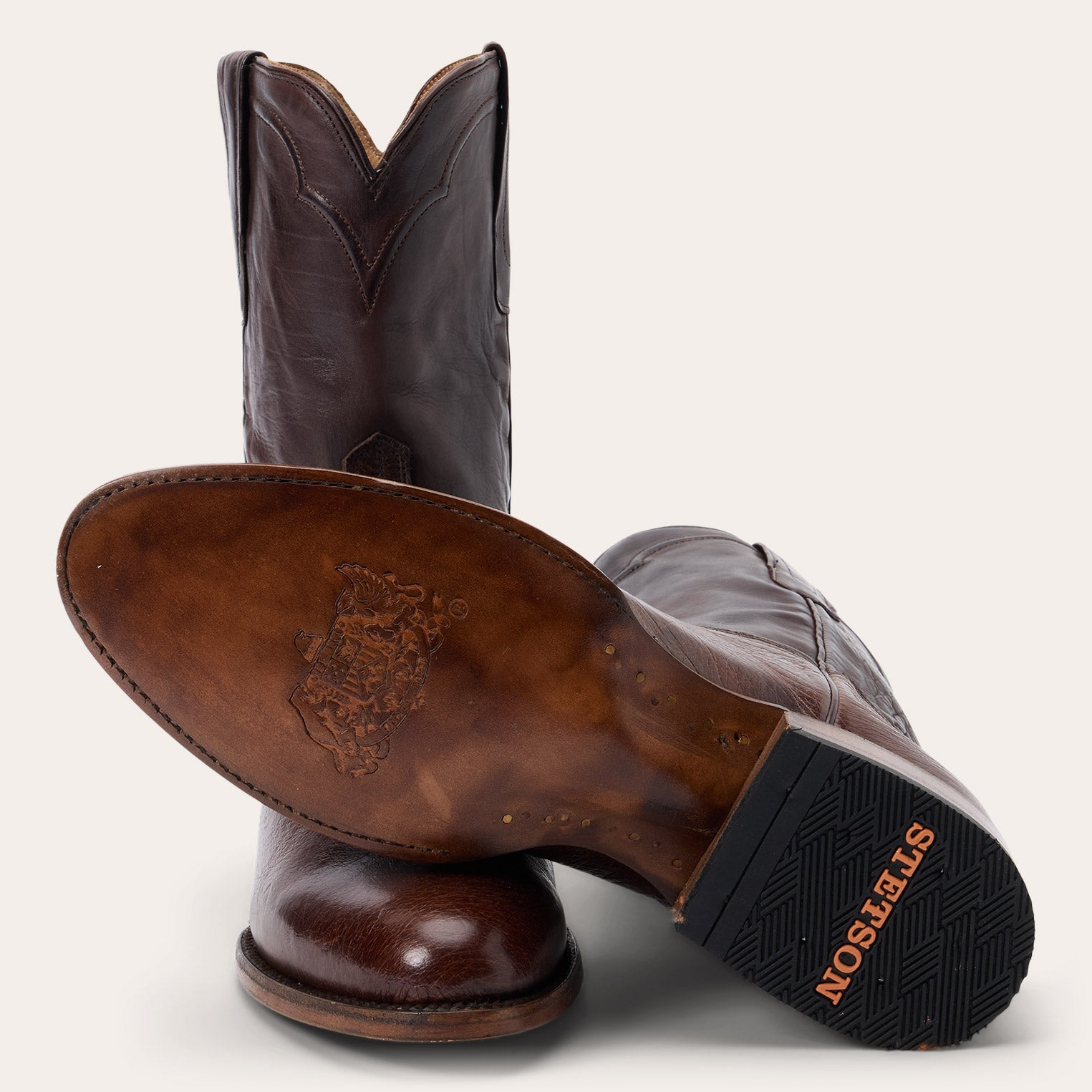 Clay Smooth Ostrich Roper Boots