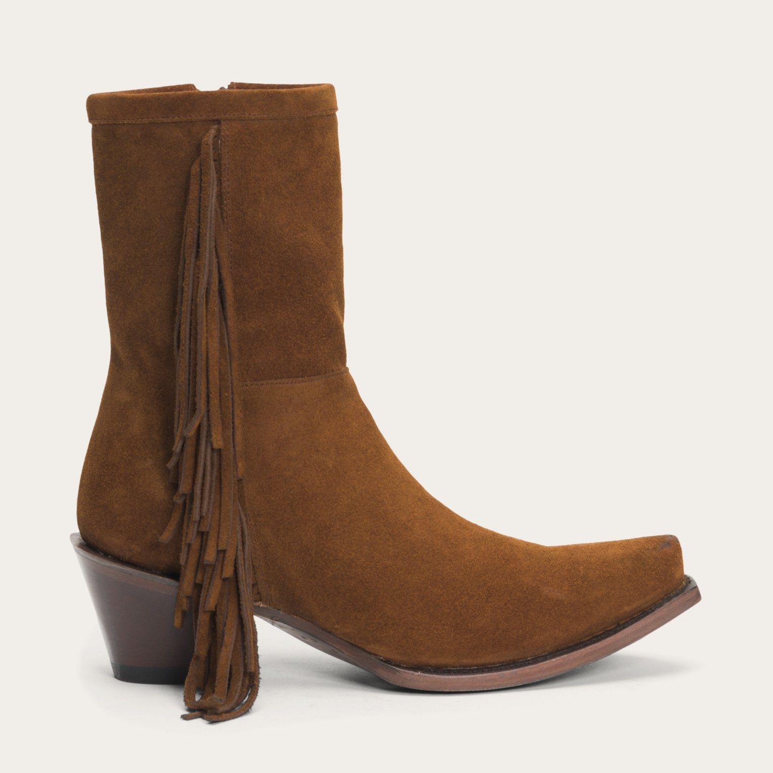 Halle Suede Fringe Side Zip Boot