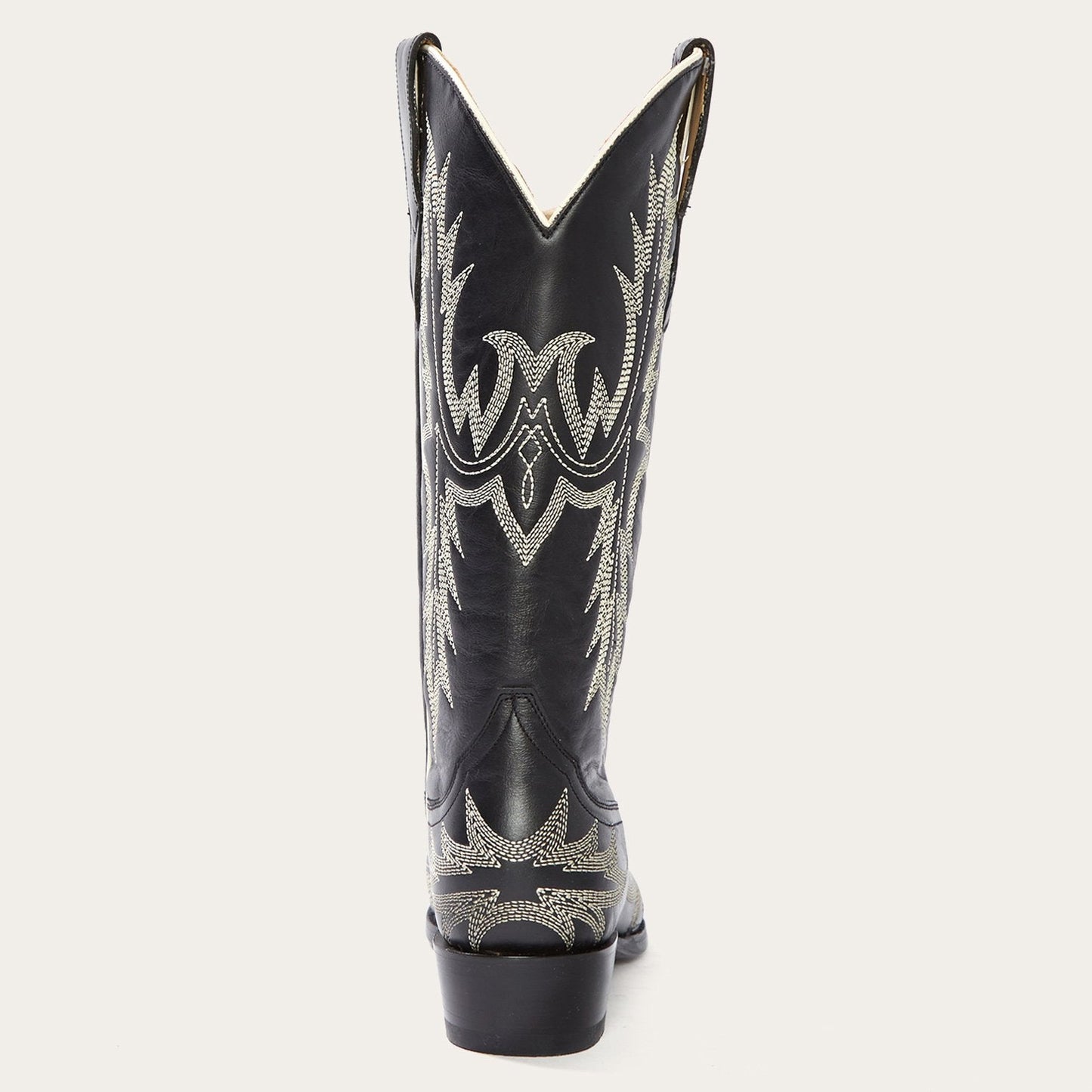 Tina Black & White Flame Embroidered Cowboy Boot
