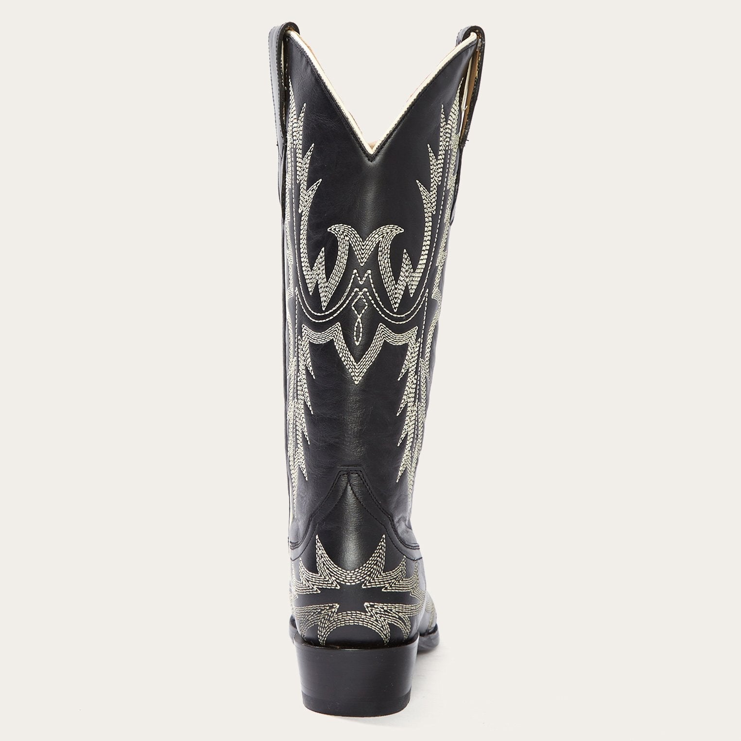 Tina Black & White Flame Embroidered Cowboy Boot