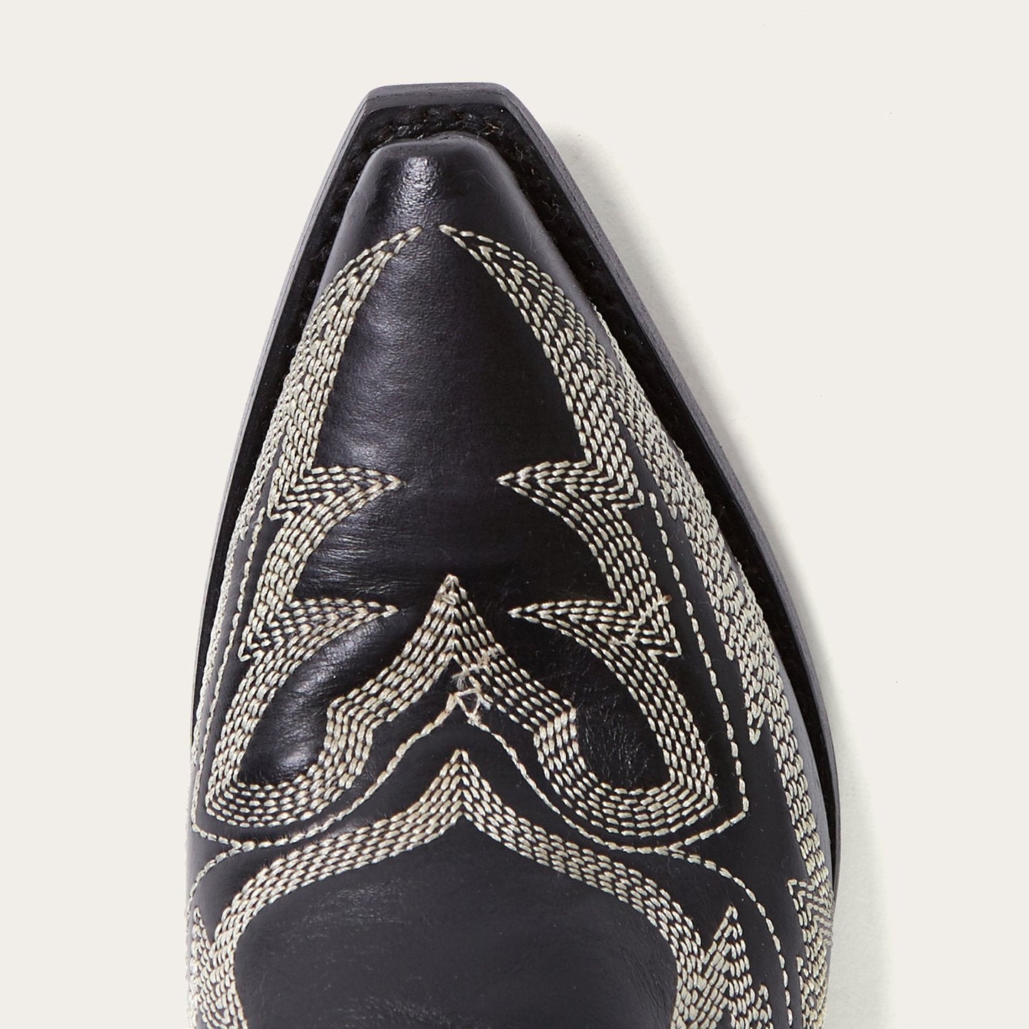 Tina Black & White Flame Embroidered Cowboy Boot