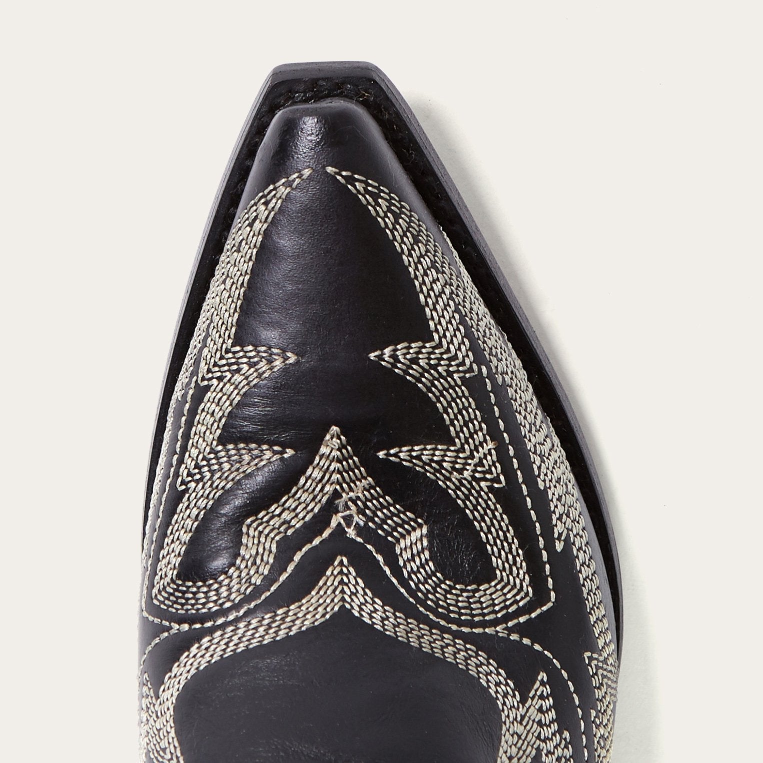 Tina Black & White Flame Embroidered Cowboy Boot