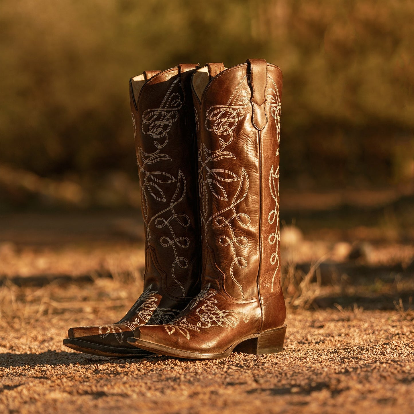 Adeline Burnished Brown Back Zip Cowboy Boot