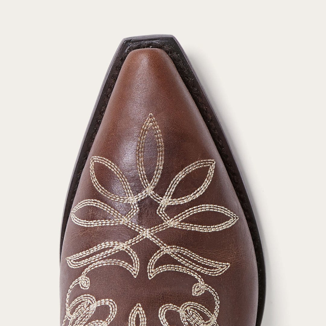 Adeline Burnished Brown Back Zip Cowboy Boot