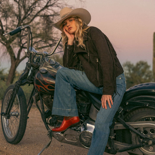 Suede Fringe Motorcycle Jacket