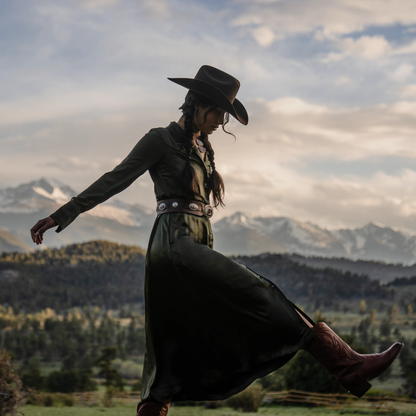 Satin Western Dress