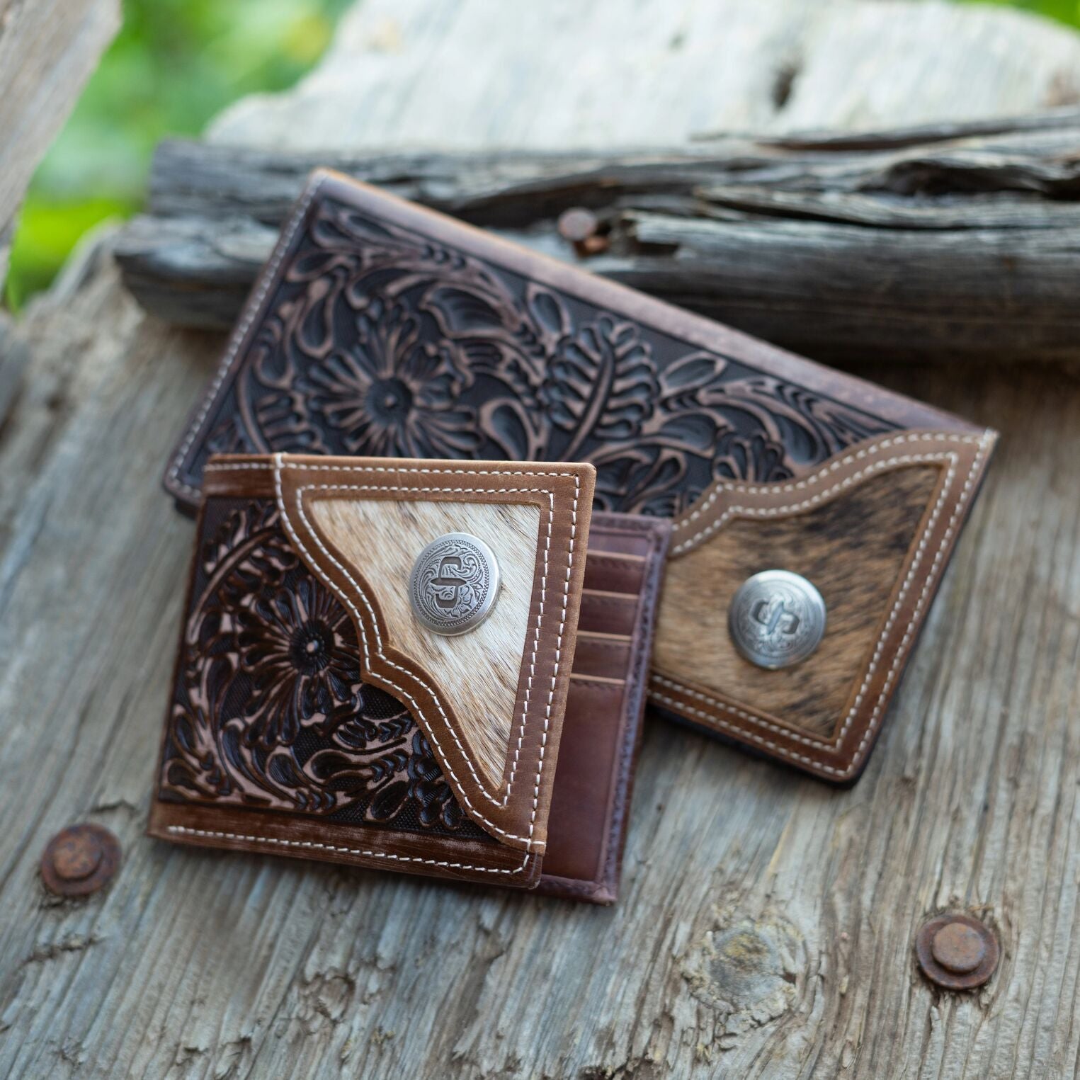 Hair-On-Hide Concho Checkbook