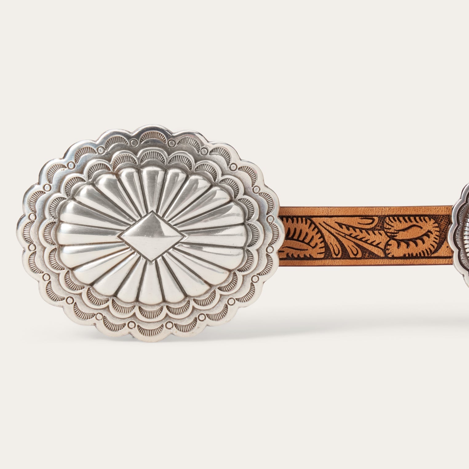 Southwestern Tooled Concho Belt