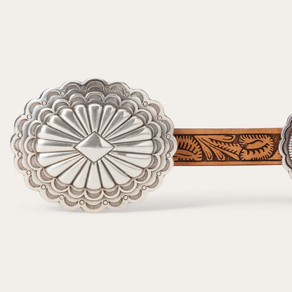 Southwestern Tooled Concho Belt